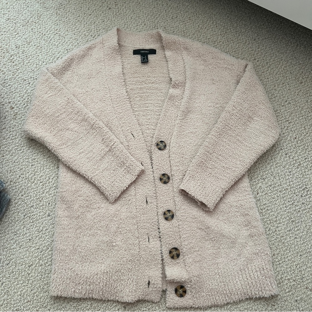Cream, beige forever 21 cardigan